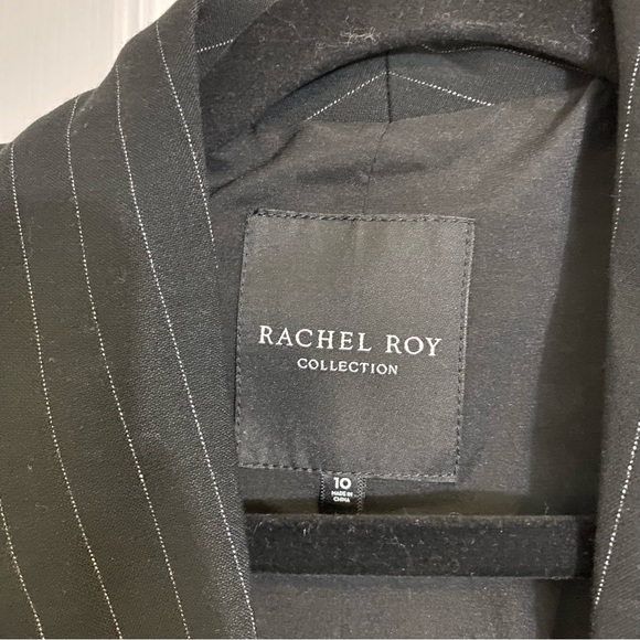 Rachel Roy Collection Pinstripe Puff Sleeve Belted Blazer size 10 - Picture 3 of 9